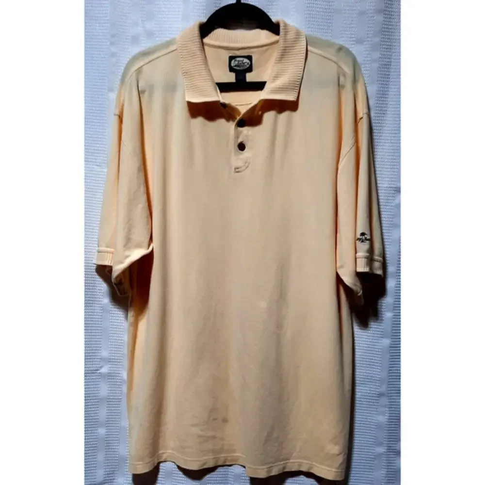 TOMMY BAHAMA MENS XL YELLOW COTTON SHORT SLEEVE POLO - Picture 1 of 7